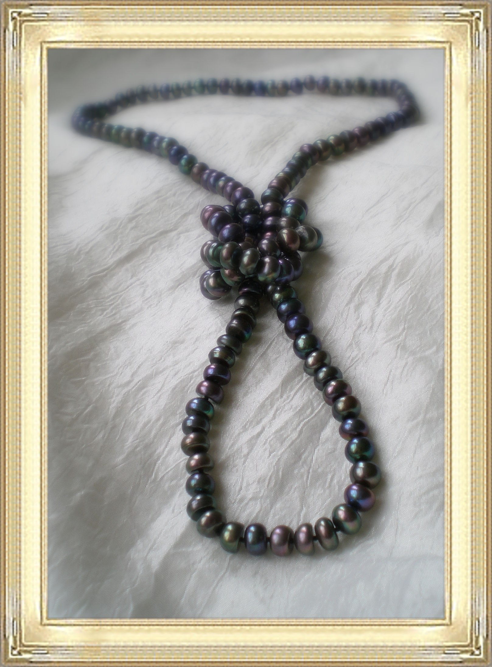 Long opera rope button shape peacock color freshwater pearl necklace